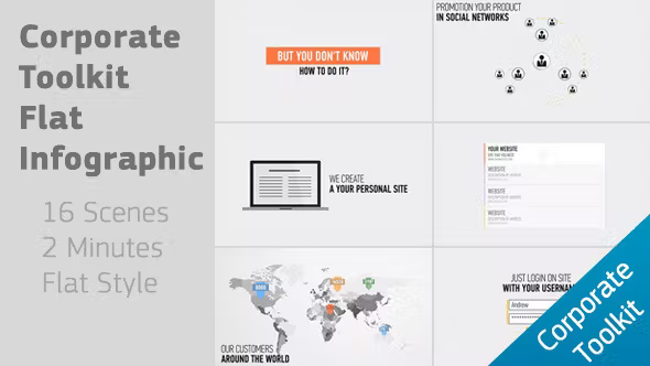 Videohive Corporate Toolkit Flat Infographic 8941979