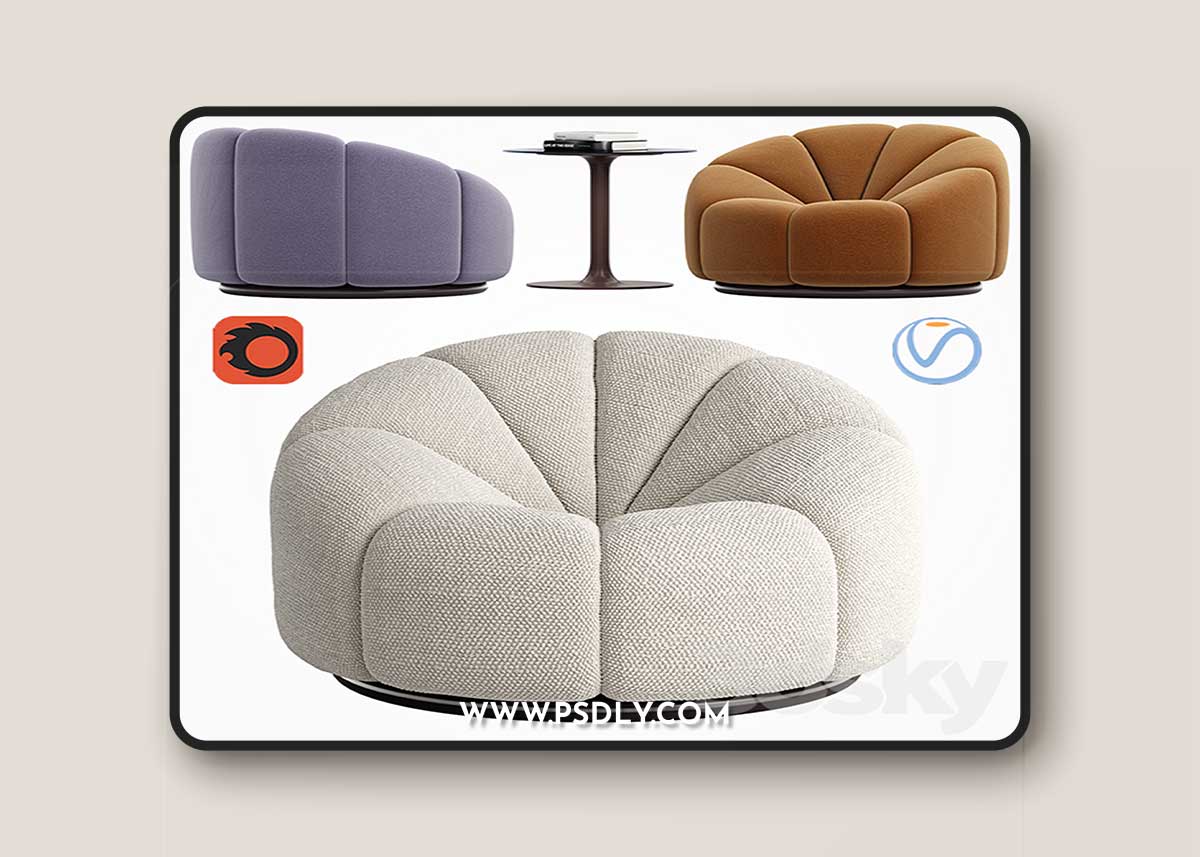 Pierre Paulin Fauteuil Alpha 3D Model