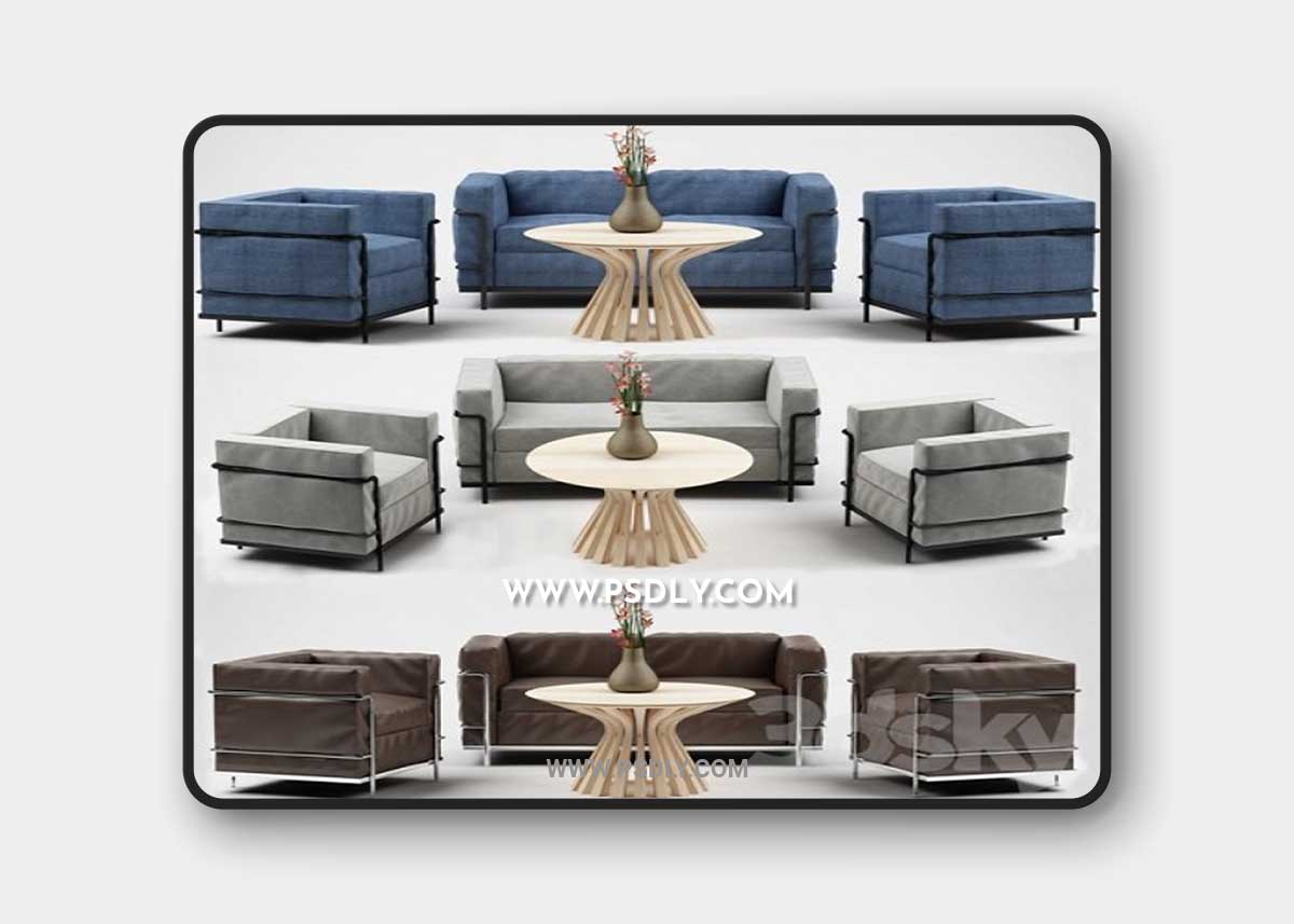 Cassina LC2, LEBEAU 3D Model