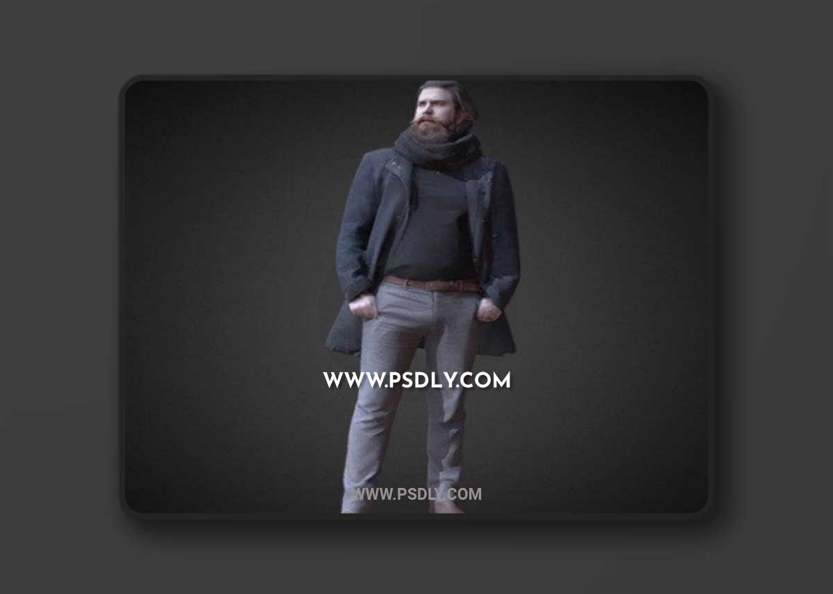 3D Scan Man Winter 002 3D Model