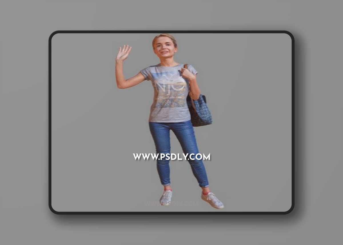 Casual Lady Greeting 3D Model