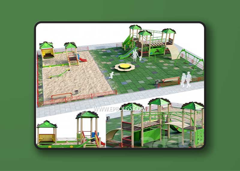 Children playground with a large sandbox 3D Model
