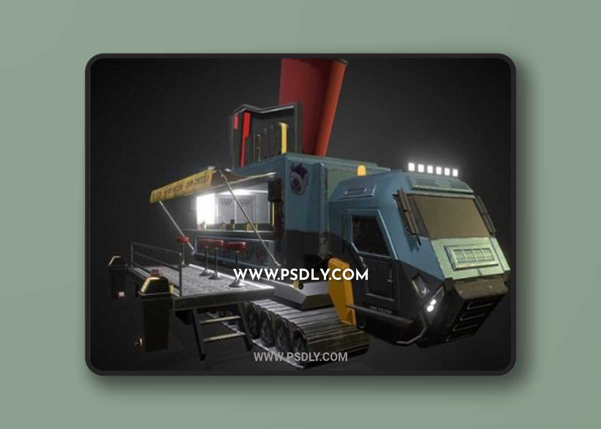 Cyberpunk Food Truck "Walfood" 3D Model