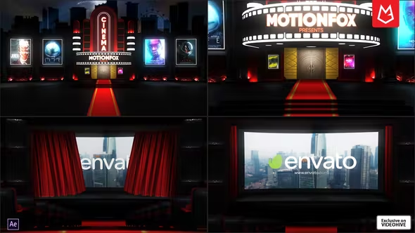 Videohive Curtain Cinema Logo Intro Reveal 38482900