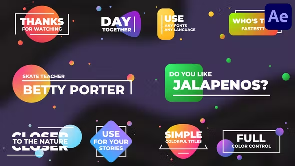 Videohive Simple Colorful Titles for After Effects 38539510