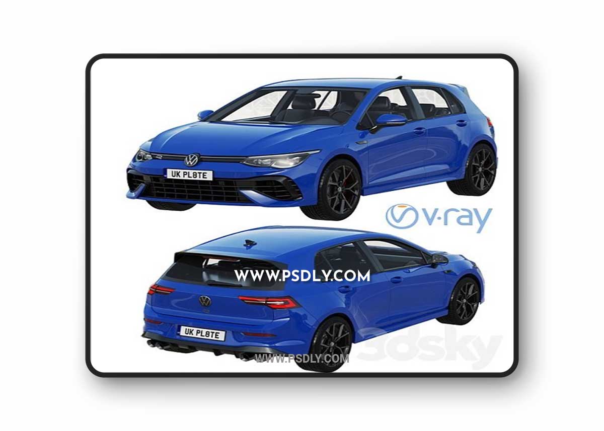 Volkswagen Golf 8 R 2022 3D Model