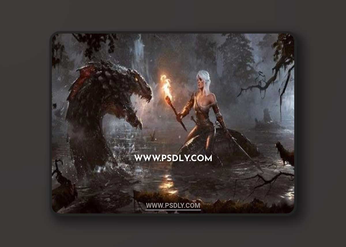 Ciri vs Huge Snake - The Witcher – 3D Print Model