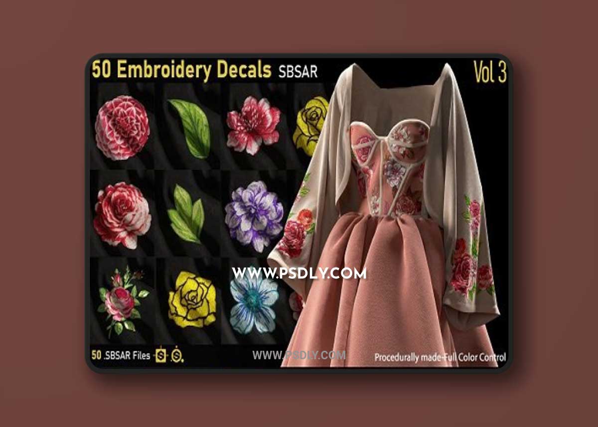 50-Embroidery Decals-SBSAR-Vol3