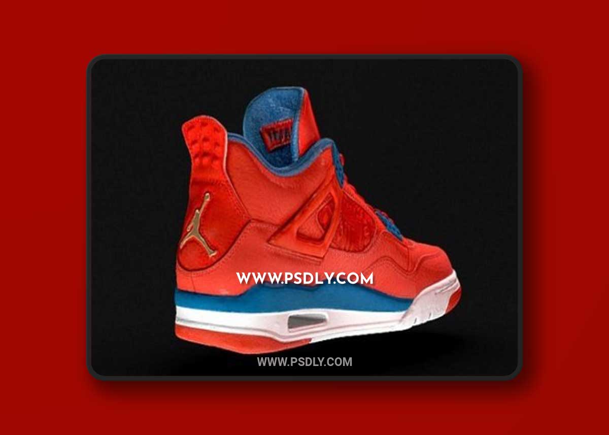 Air Jordan Retro 4 SE RED 3D Model