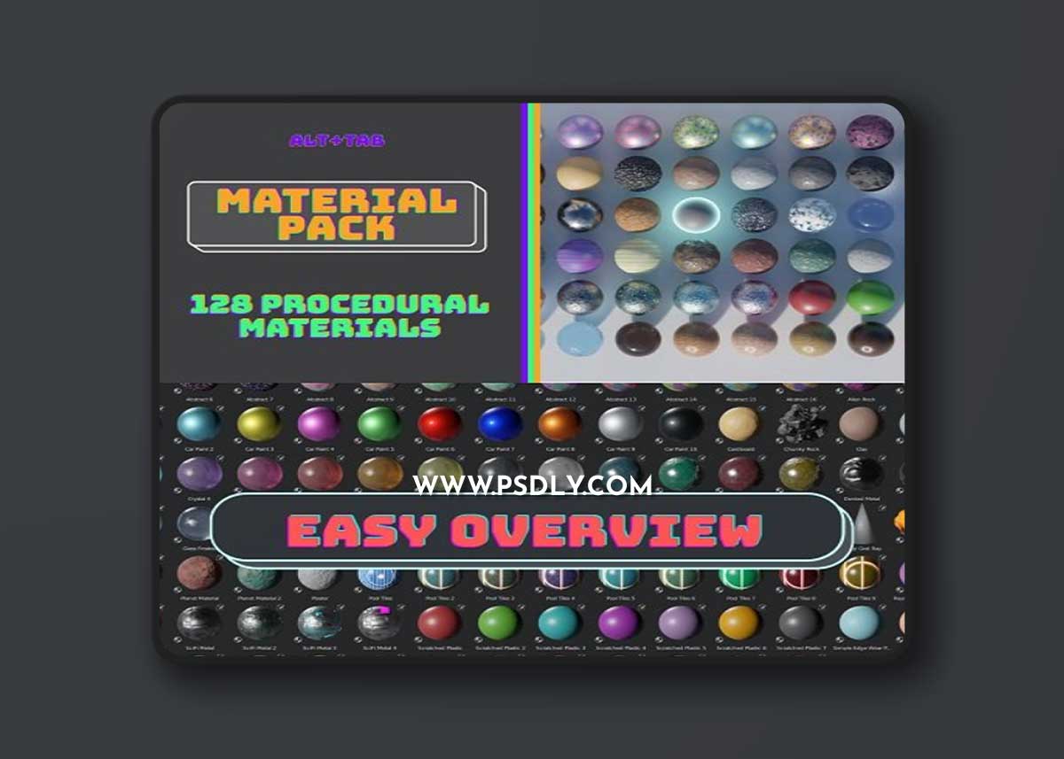 Blender Market - Alt Tab’S 128 Materials Asset Pack