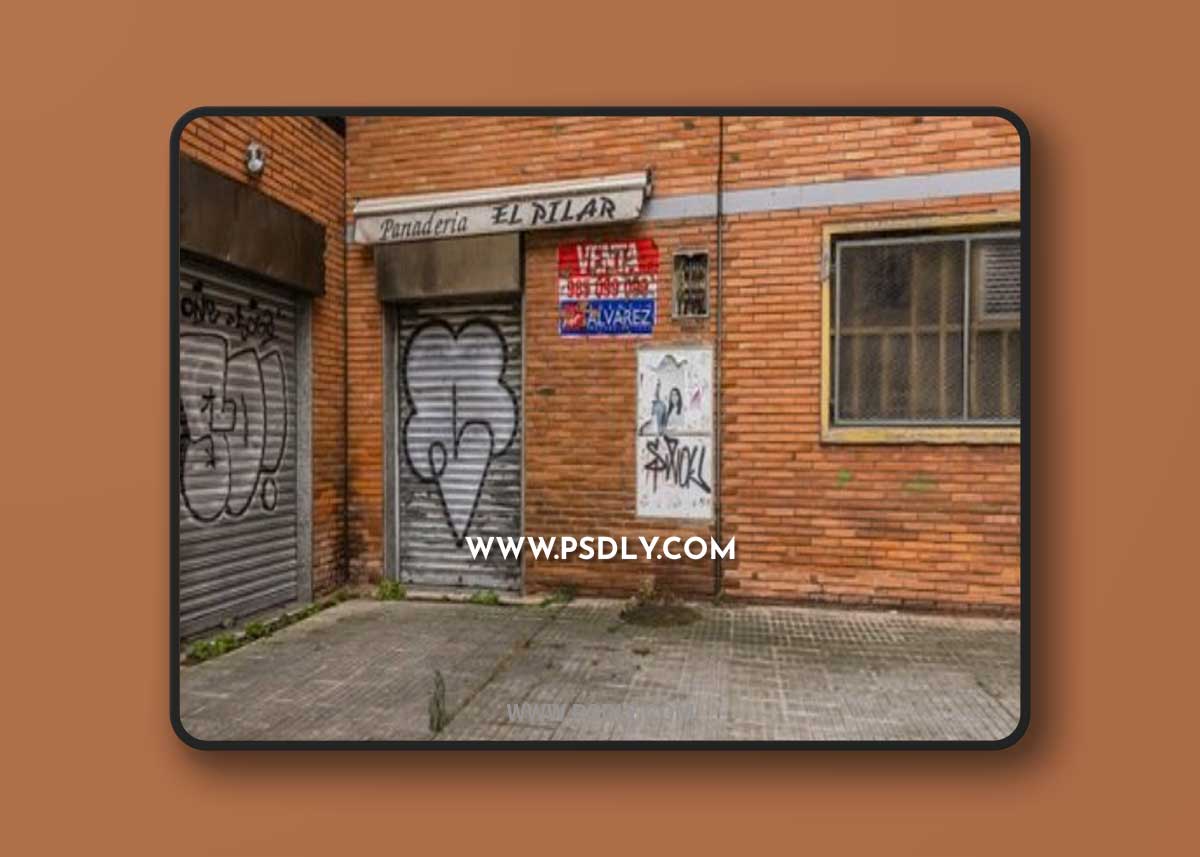 Closed stores brick corner scan 3D Model