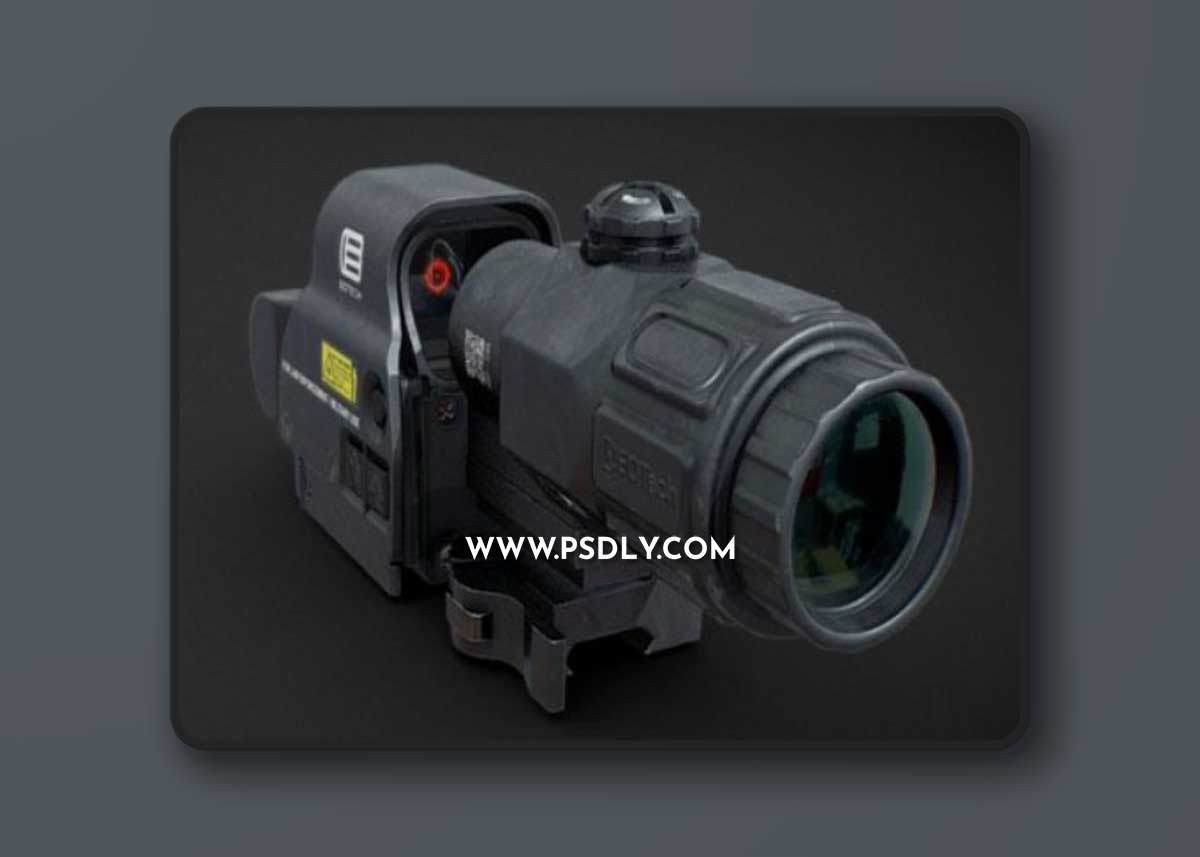 EOTech EXPS3 With Magnifier 3x 3D Model