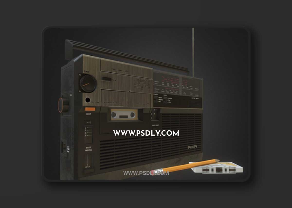 Philips 374 Radio-Recorder 3D Model