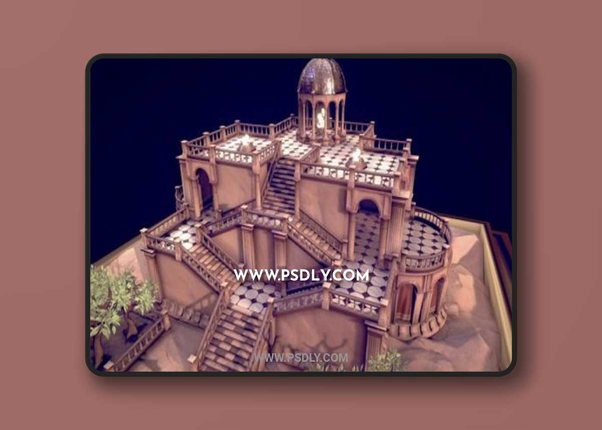 Temple Environment 3D Model