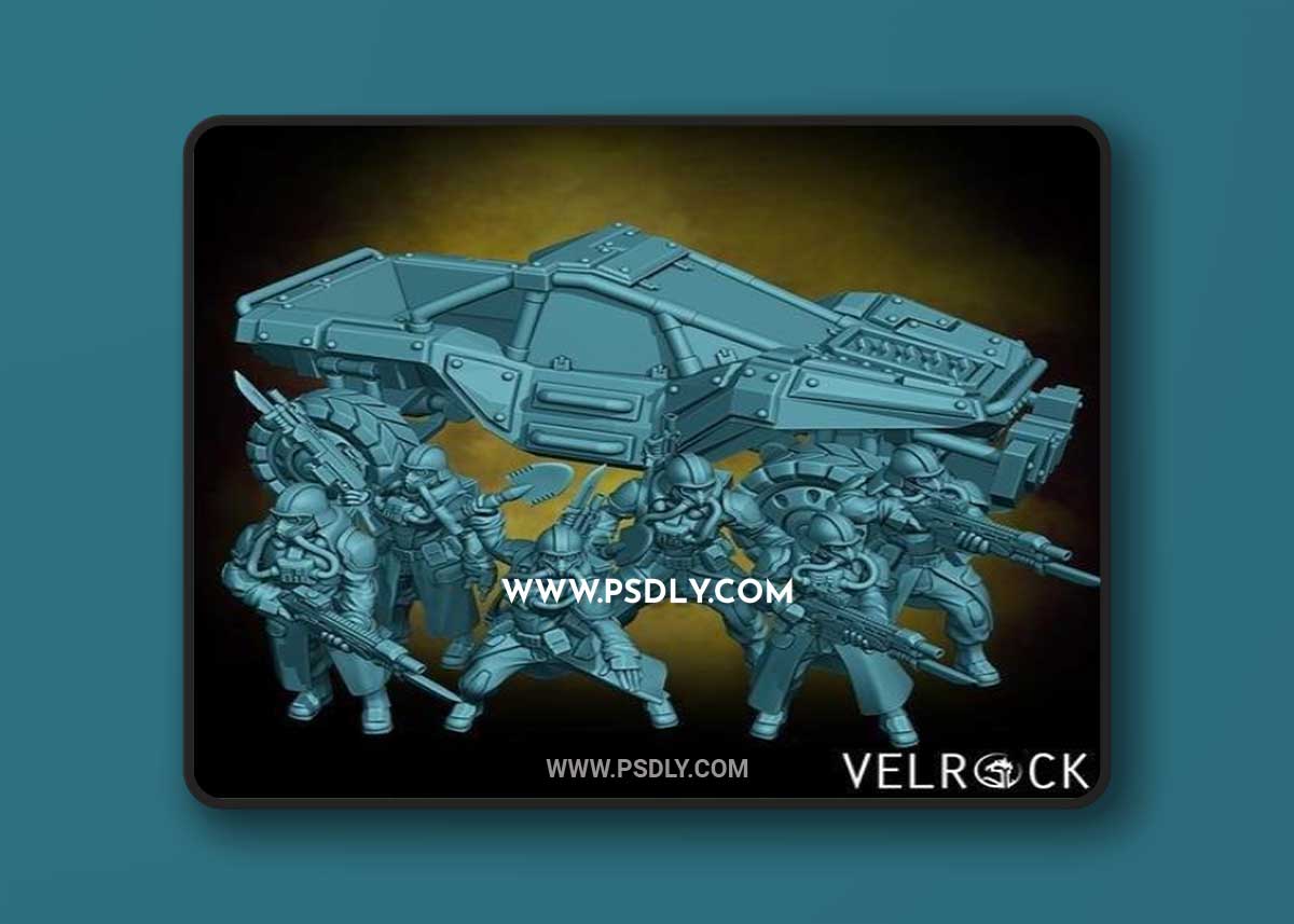 Velrock Art - Tempest Guardsmen Trenchers 1-2 and Mudrunner 3D Print