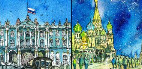 Urban Sketching: Draw And Paint A First Snowfall In Moscow 2 image 2