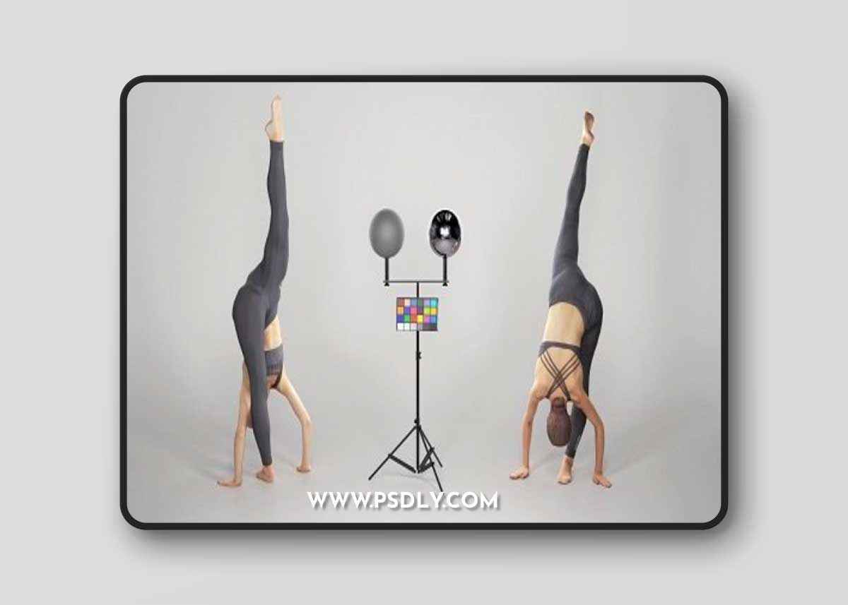 Beautiful woman practising gymnastics 152 3D Model