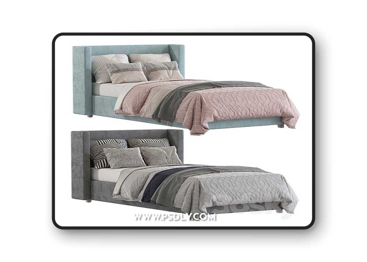 Bed Elliot Shelter Upholstered Headboard 2