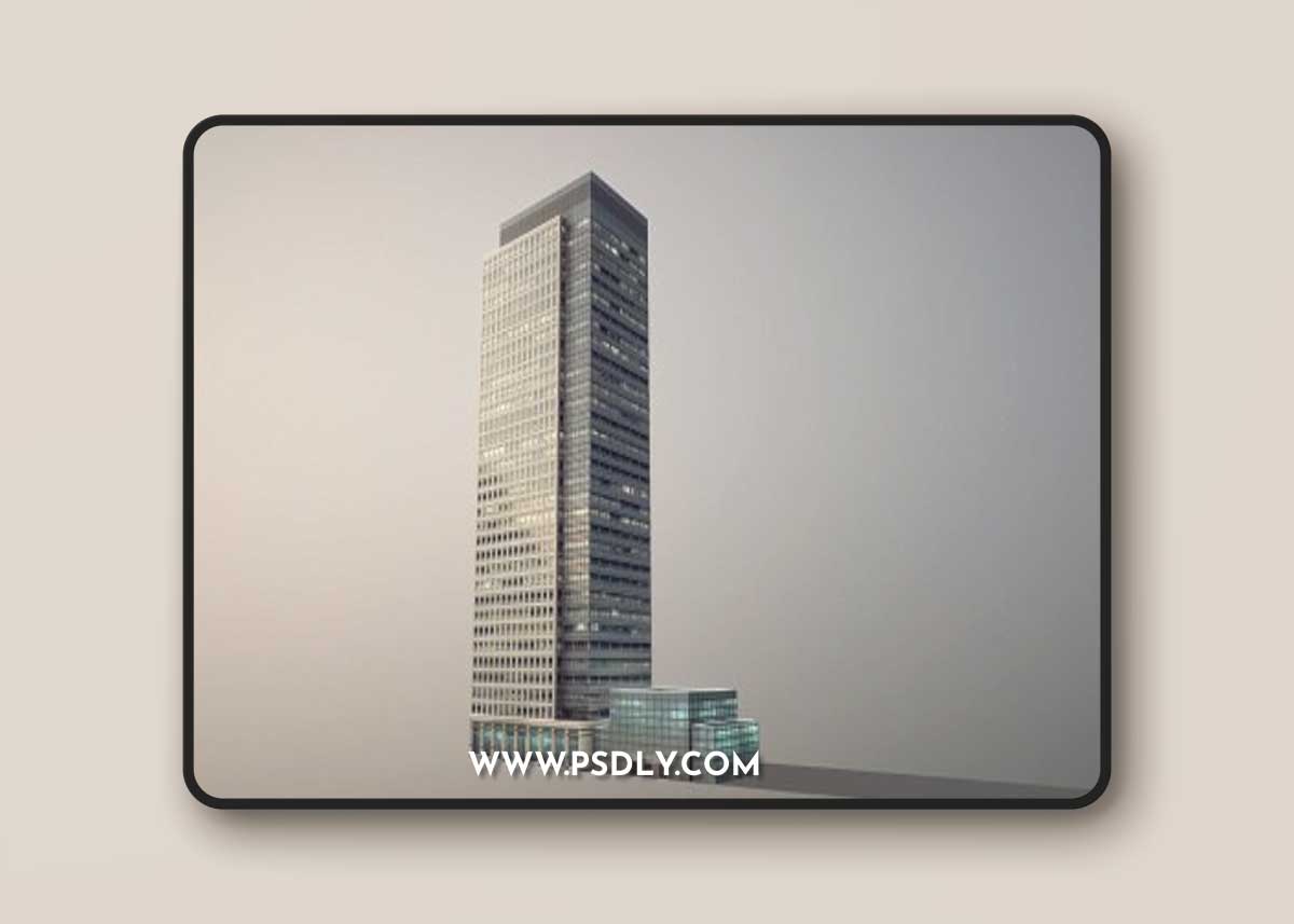 London 40 Bank Street Low-poly 3D model