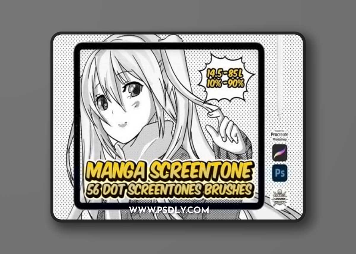 Manga Screentones Halftones Brushes