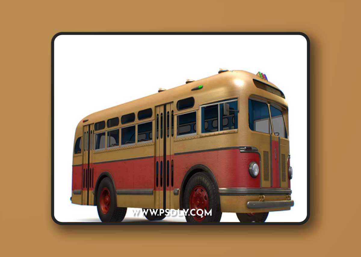 Retro USSR Soviet Vintage ZIS 155 154 City Bus 3D Model