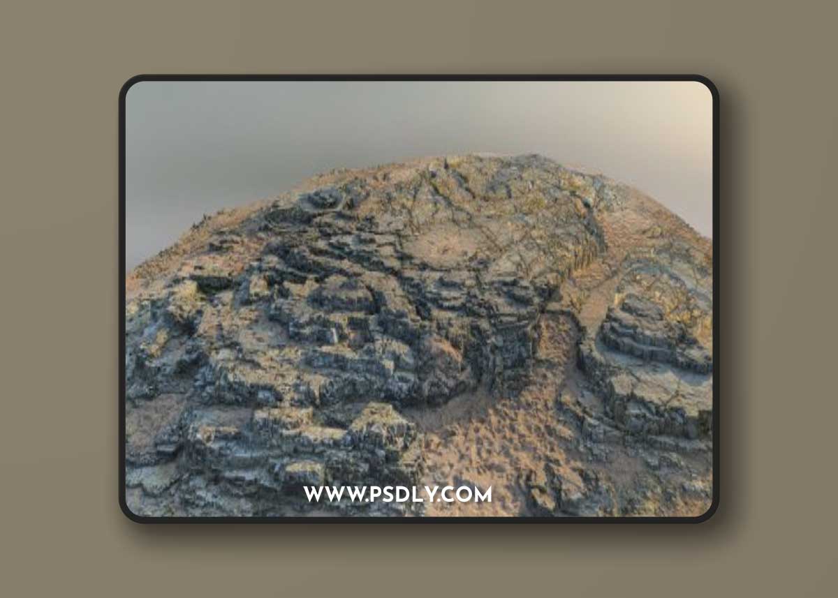 Rounded rocks at beach scan 3D Model