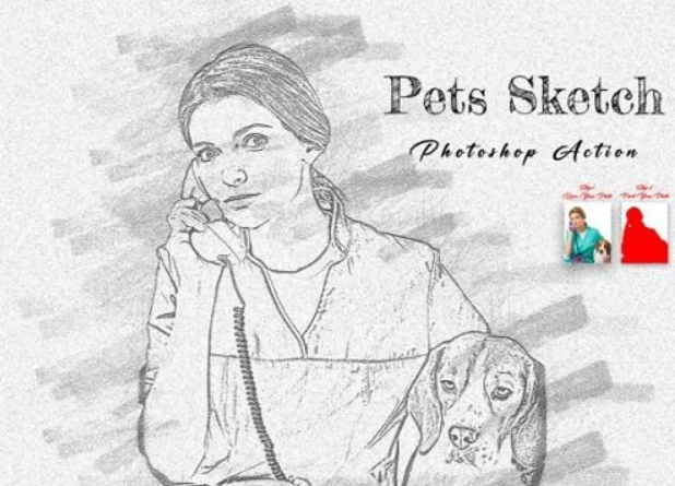 Pets Sketch Photoshop Action 3 image 190