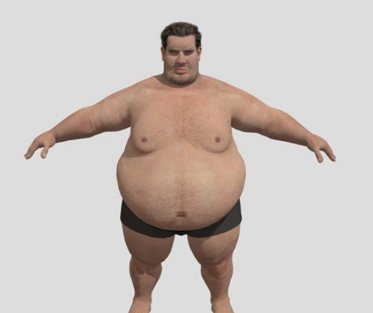 Realistic Fat Man Naked character 3D Model 2 image 83
