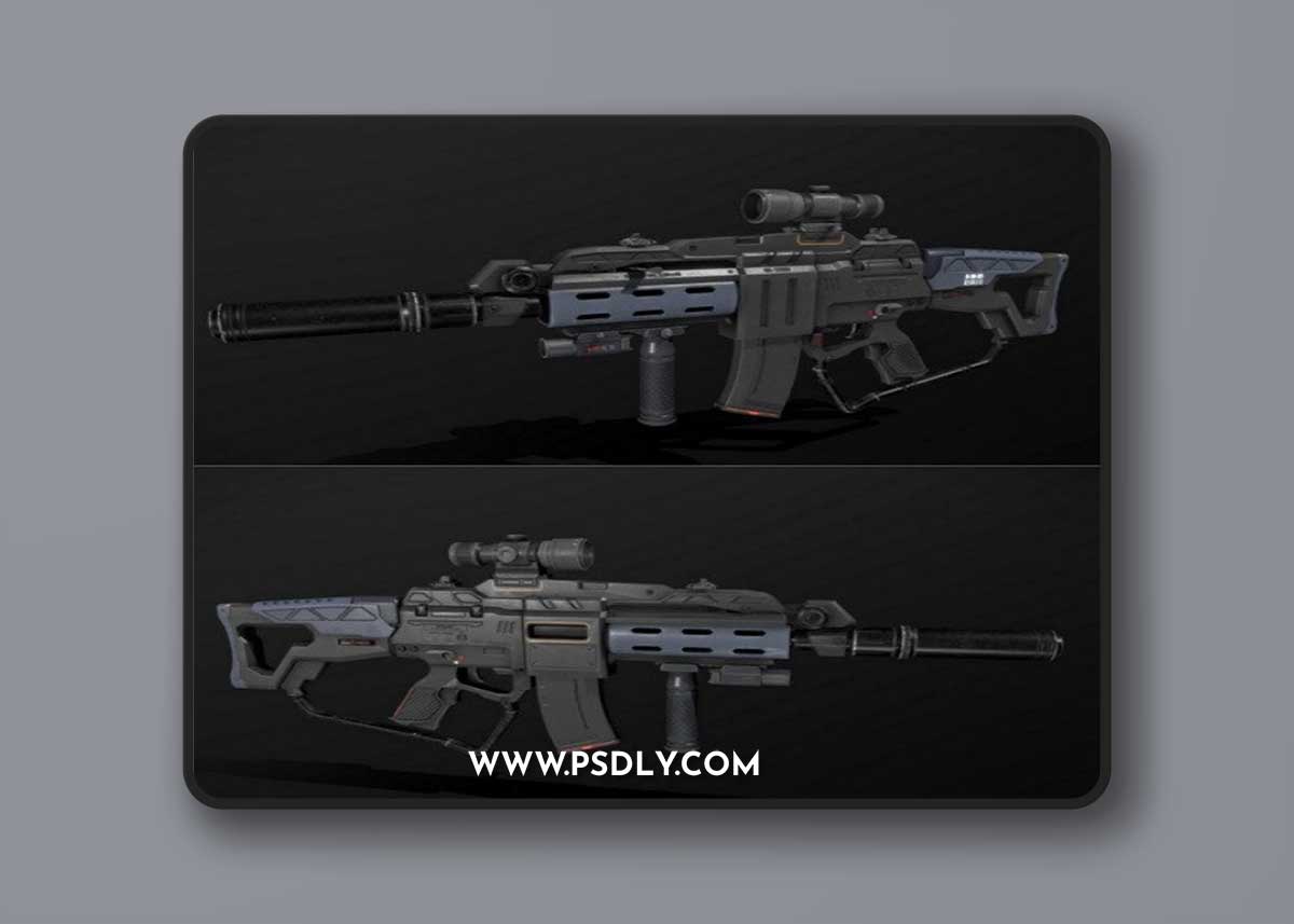 Scifi Rifle MAK223 3D Model