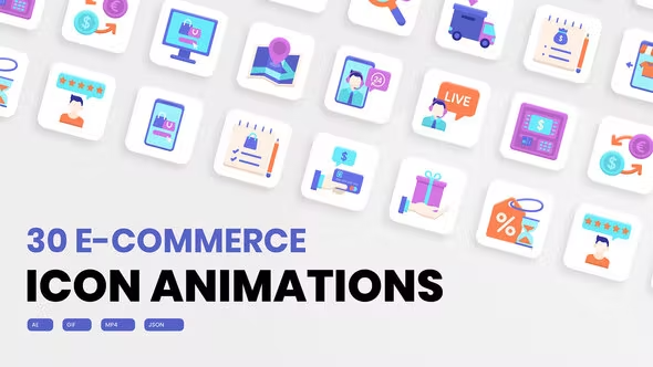Videohive 30 2D Animated Commerce Icons 39719885