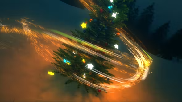 Videohive Christmas Tree Logo Opener 41998811