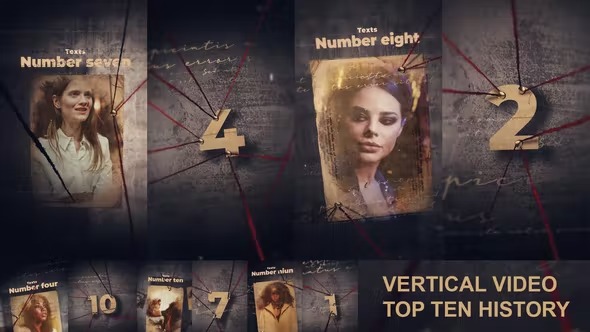 Videohive Top 10 History Vertical Video 42008296