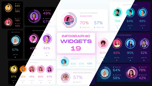 Videohive User Activity Infographic Widgets Pack 42464894