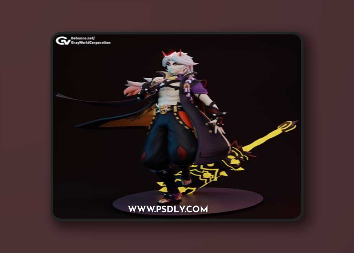 Red Oni Arataki Itto Genshin Impact by GrayWorldCorporation – 3D Print