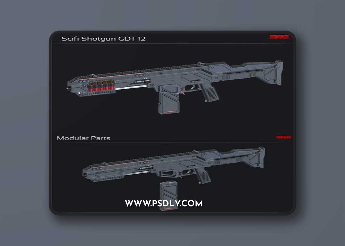 Scifi Shotgun GDT 12 3D Model