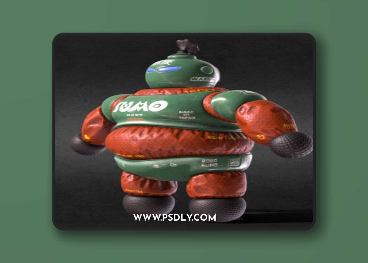Cyber Sumo robot (original concept, game-ready) 3d model
