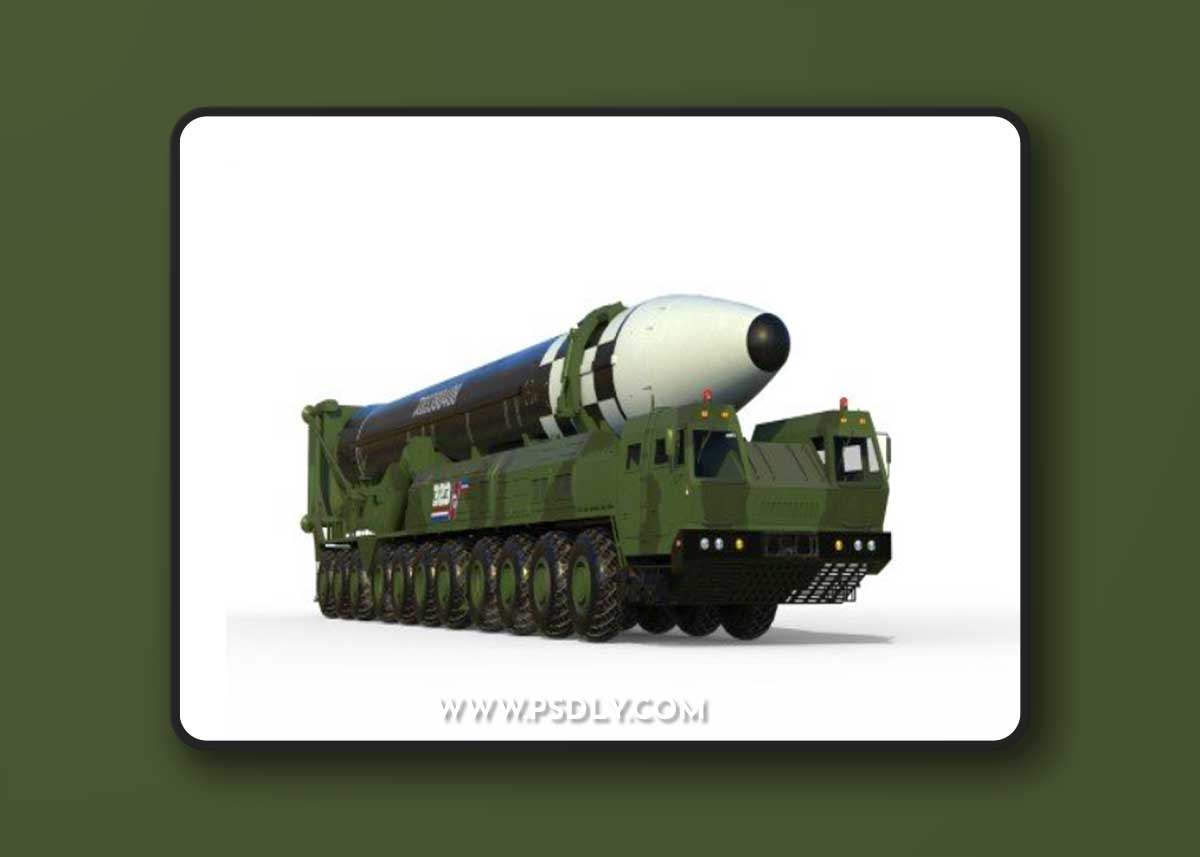 Hwasong 17 missile launcher 3D model