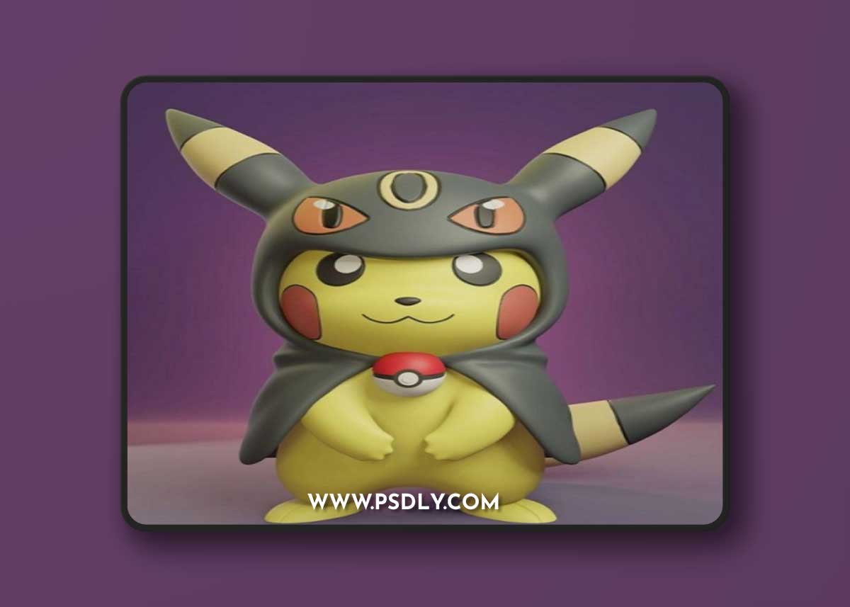 Pokemon - Pikachu Cosplay Poncho Umbreon - 3D print model