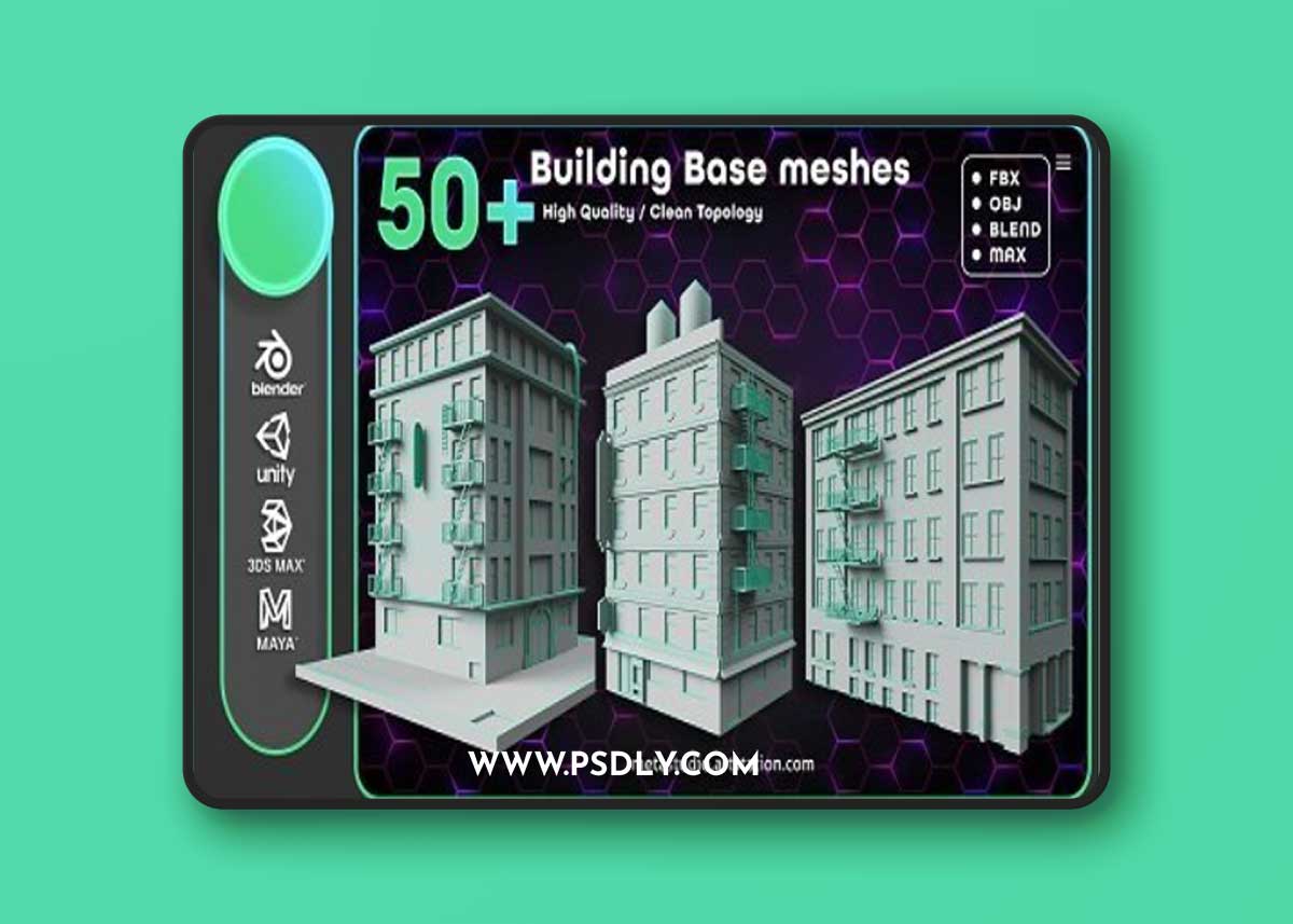 Artstation - 50 Building Base Mesh