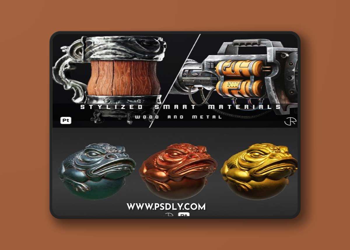 Artstation - Stylized Smart Materials Wood & Metal Vol 02