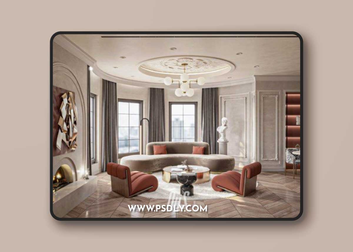 Living Room – Kitchen Interior Scene by Thu Van