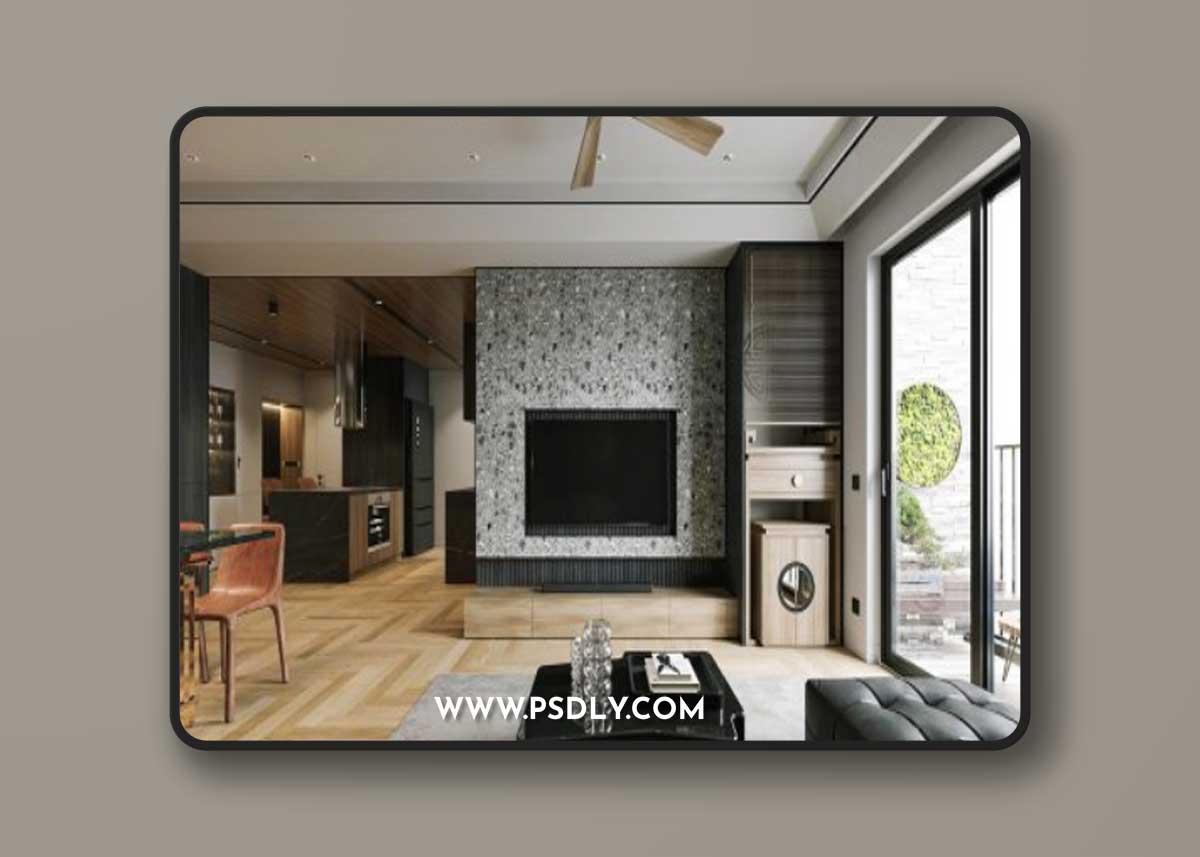 Living Room – Kitchen Interior by Nguyen The Dinh