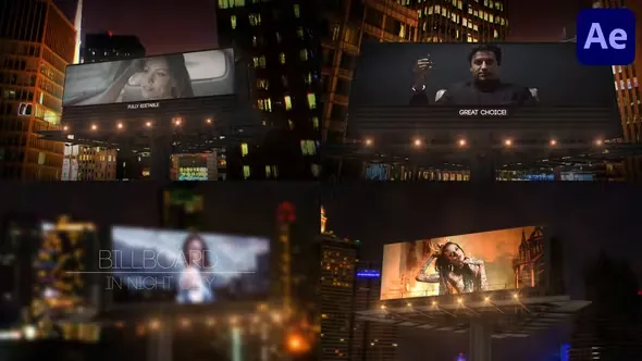 Videohive Billboard In Night City for After Effects 44390718