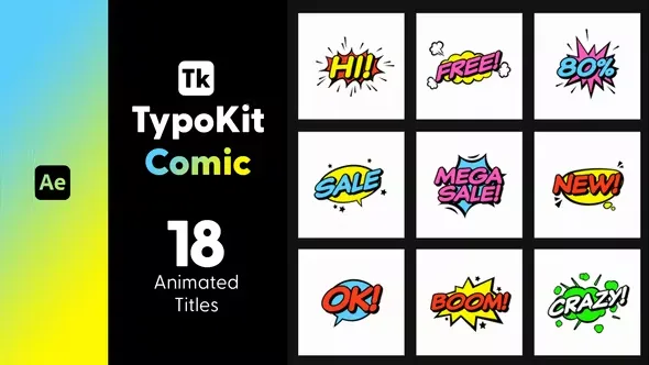 Videohive Typo Kit Comic Titles for After Affects 44546011