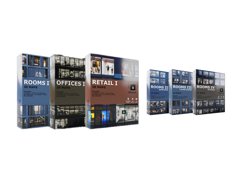 wParallax Bundle 1 and 2 One-Click-Interiors for Archviz