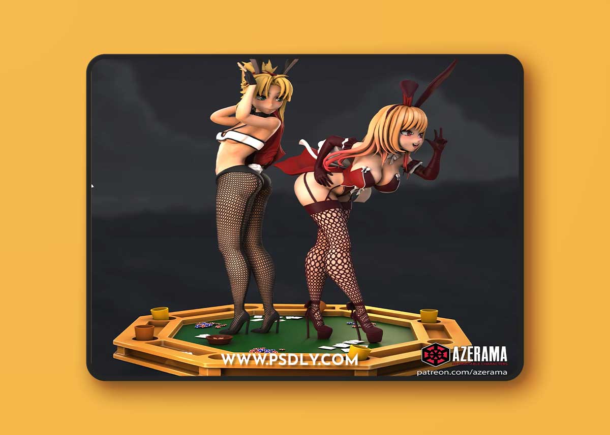 Azerama - Bunny Girls, Marin and Mordred – 3D Print Model