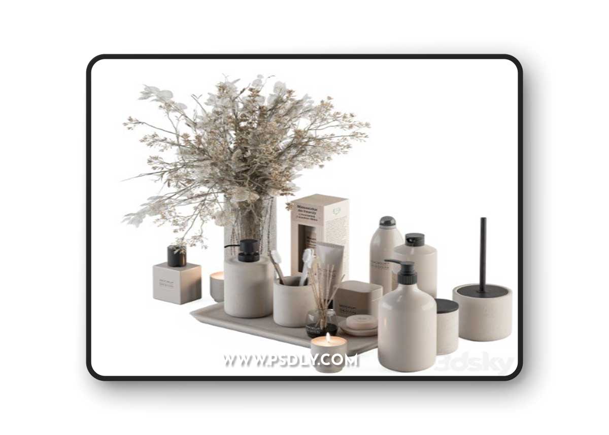 Bathroom accessory Set with Dried Plants Set 20