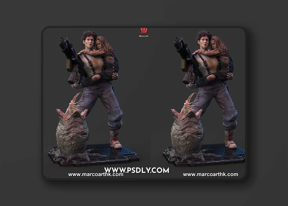Marco Art - Aliens Ripley and Newt – 3D Print Model