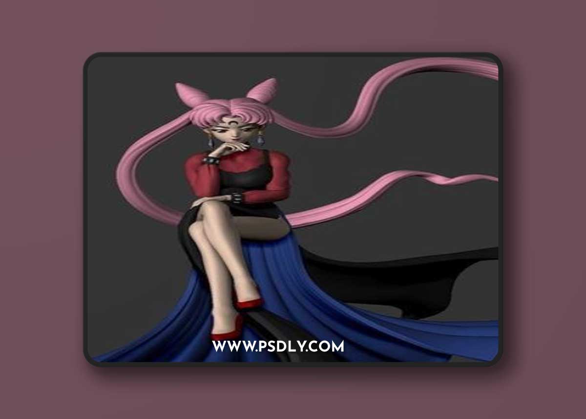 Black Lady and Sailor Moon – 3D Print Model