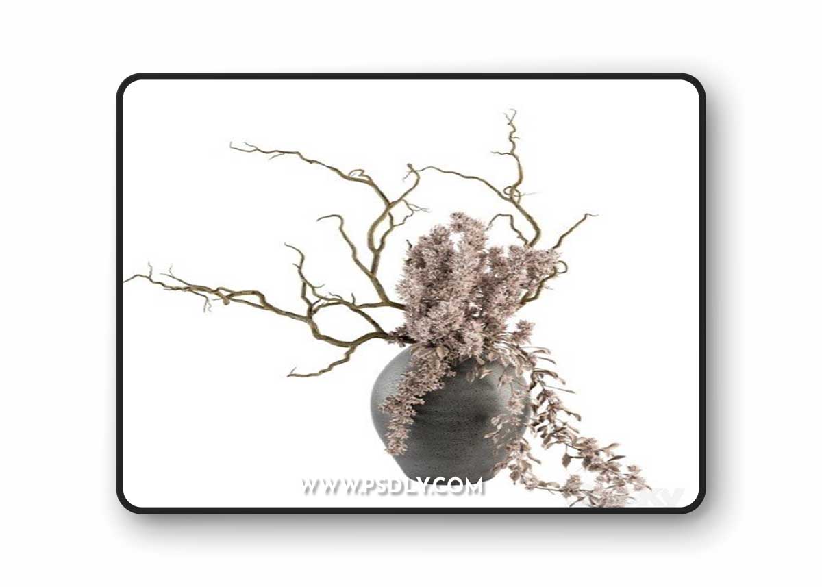 Bouquet Dried Branch in Concrete vase 71